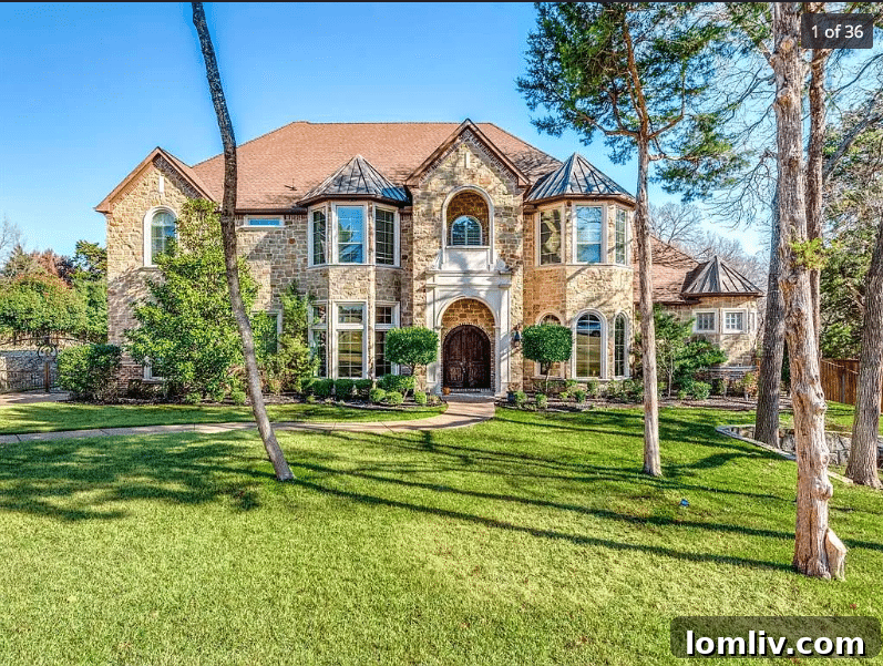 Stunning exterior view of a luxury Midlothian home with lush landscaping, demonstrating premium real estate.