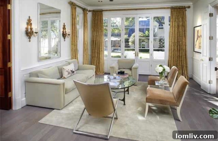 Spacious and bright interior living area with high ceilings in the Dallas luxury home