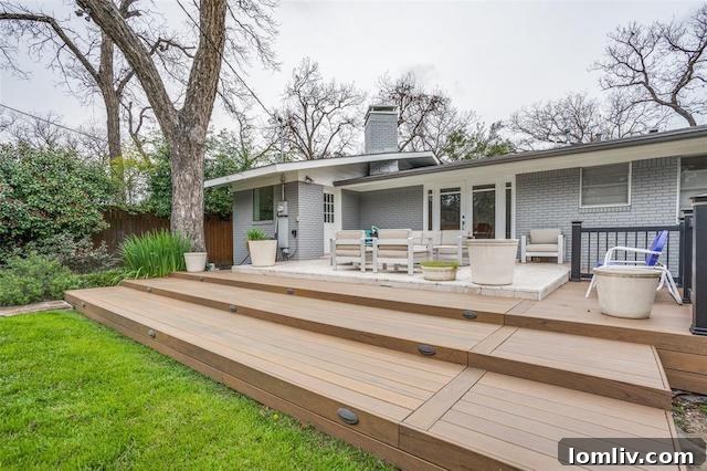 Massive deck for entertaining in a Kessler Park Midcentury home