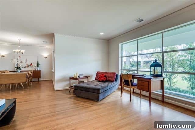 Spacious Midcentury Modern living area in Kessler Park