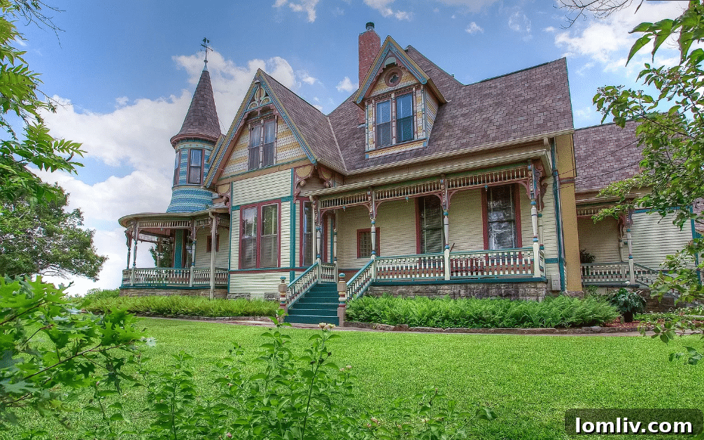 Historic Tate Home Near Downtown Weatherford: Under $1 Million Opportunity 4 Ornate gingerbread trim and wrap-around porch of the historic Weatherford mansion