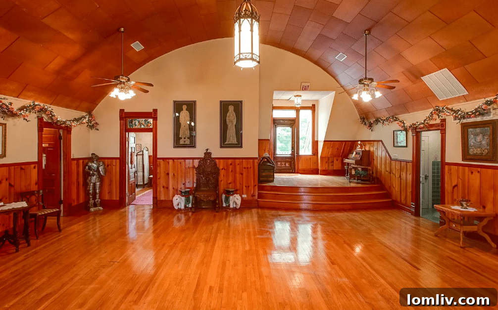 Historic Tate Home Near Downtown Weatherford: Under $1 Million Opportunity 6 Elaborate interior woodwork and domed ceiling in the Tate Home's grand ballroom