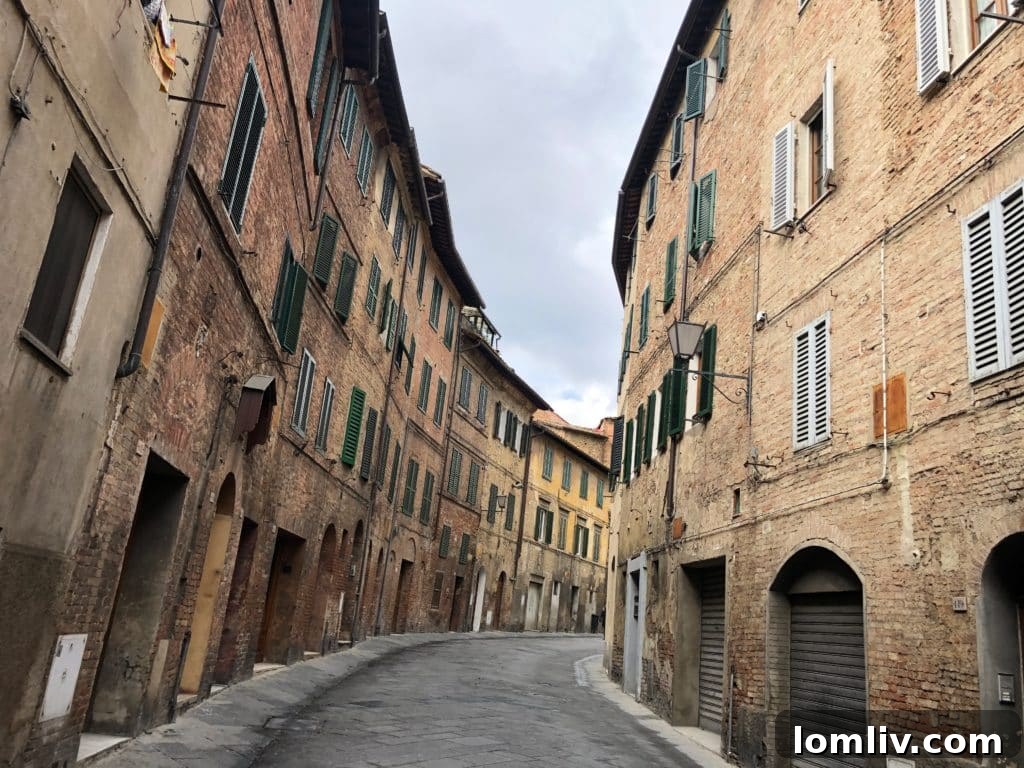 A quiet Roman street, reflective of the impending lockdown.