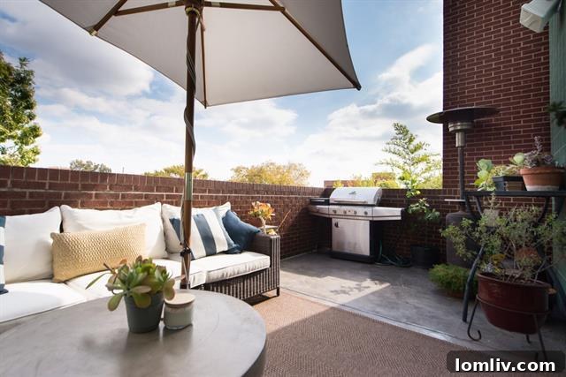 Outdoor Terrace with Space for Dining and Grilling