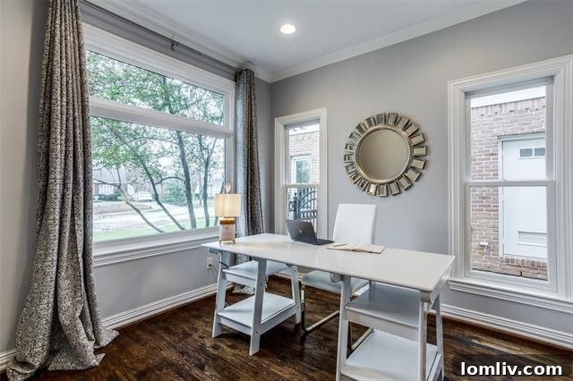 Home office with large picture window overlooking Ruibal's and Tenison Golf Course