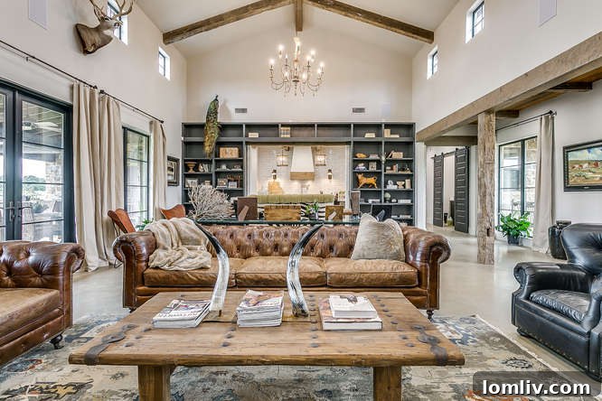 Rustic Elegance - Reclaimed Wood Beams in Texas Ranch Home