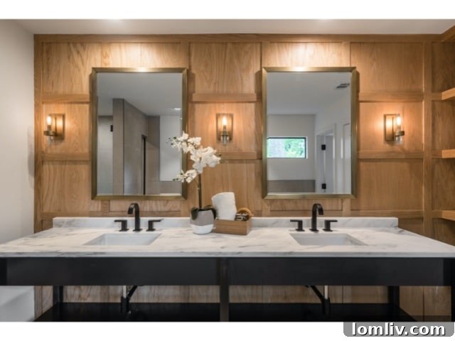 Forest Hills Modern Ranch Reimagined 14 Luxurious master bedroom with unique ceiling design, large windows, and serene ambiance