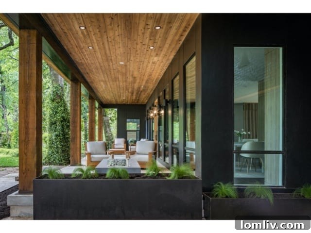 Forest Hills Modern Ranch Reimagined 4 Inviting and spacious front porch of the contemporary ranch, designed to foster community interaction