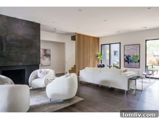 Forest Hills Modern Ranch Reimagined 6 Contemporary black facade of the modern ranch, featuring large windows and a striking presence