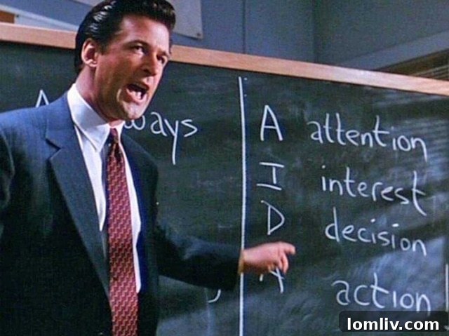 Alec Baldwin delivering his famous ABC speech in Glengarry Glen Ross.