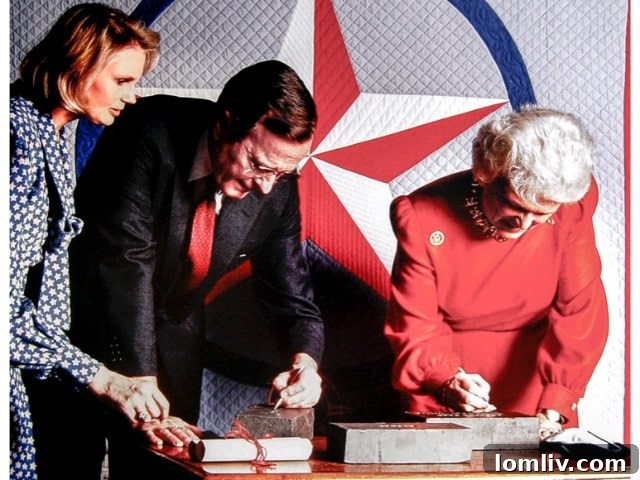 Virginia Savage McAlester: Guardian of Heritage, Chronicler, and Advocate for Change 6 Virginia Savage McAlester with President George H.W. Bush and Barbara Bush, signing bricks for the Fair Park Promenade