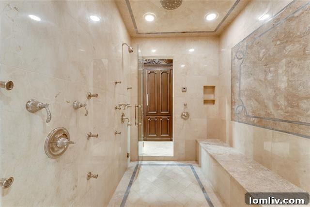 Enormous Master Shower in Prestigious French Country Home