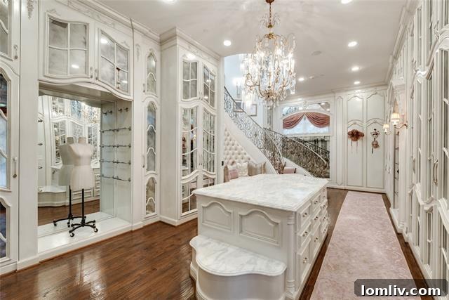 Two-Story Party Closet with Salon in Luxury Master Suite