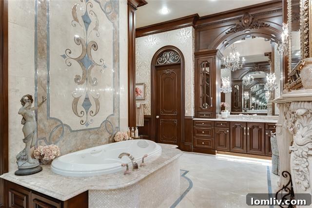 Master Bathroom with Fireplace and Soaking Tub