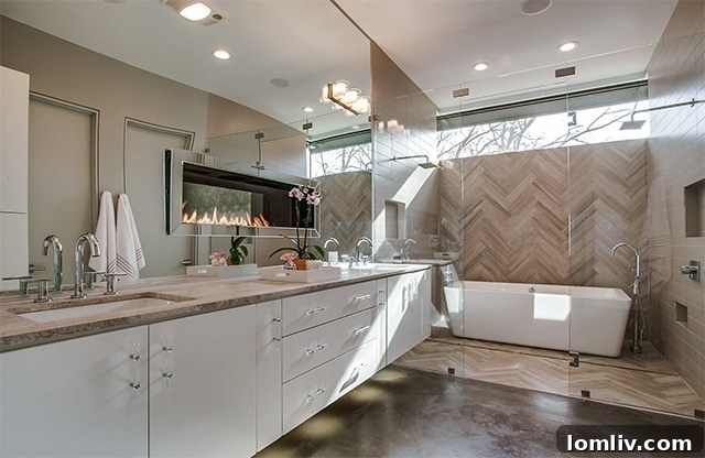 Bathroom with low-flow plumbing fixtures, a standard feature in New Leaf Custom Homes for water conservation