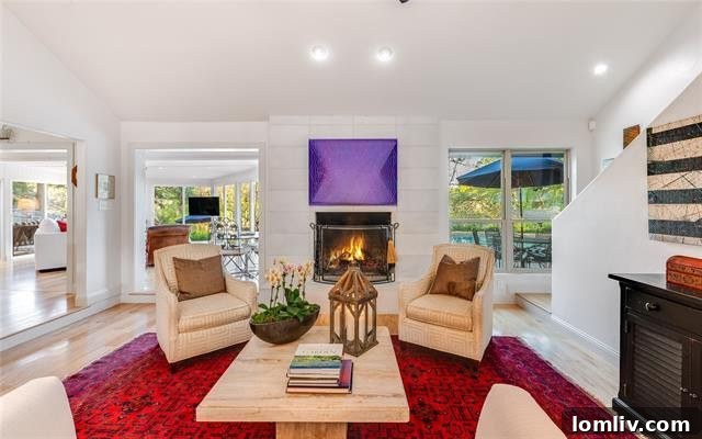 Spacious and bright sunroom in the Lochwood property, offering a serene view of the landscaped pool area