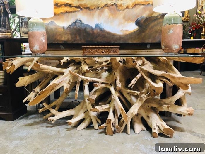 A close-up view of elegantly arranged furniture and decorative accents, highlighting the modern and contemporary offerings at the Gutmann's liquidation sale in Dallas.