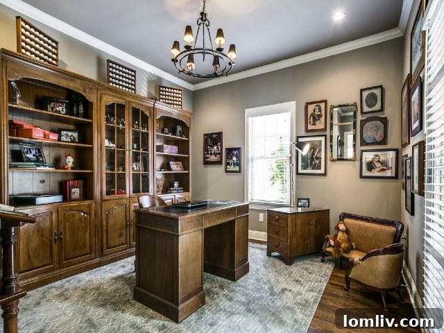 Previously underutilized space transformed into a chic home office at 6158 Indian Creek Drive