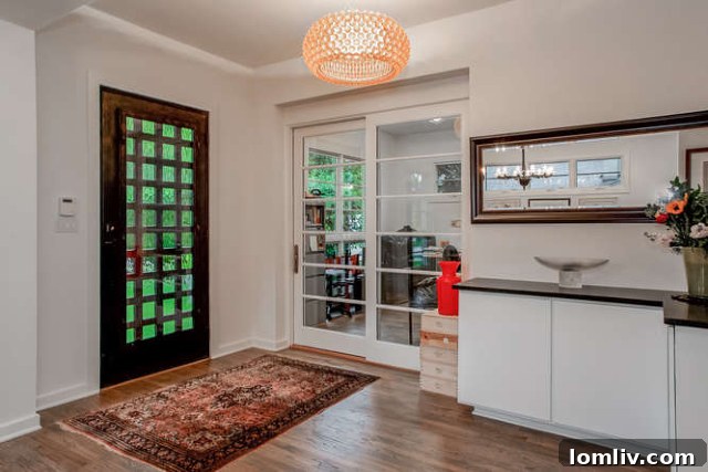 Home office with noise-softening doors at 5224 El Campo, enhancing privacy
