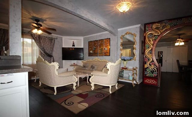 Living Area with Unique Interior Decor