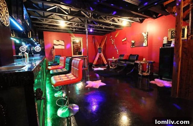 Adult-Themed Recreational Area with Specialized Equipment