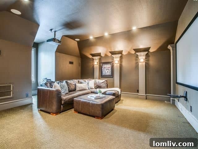 Lushly landscaped backyard with mature trees in Highland Park