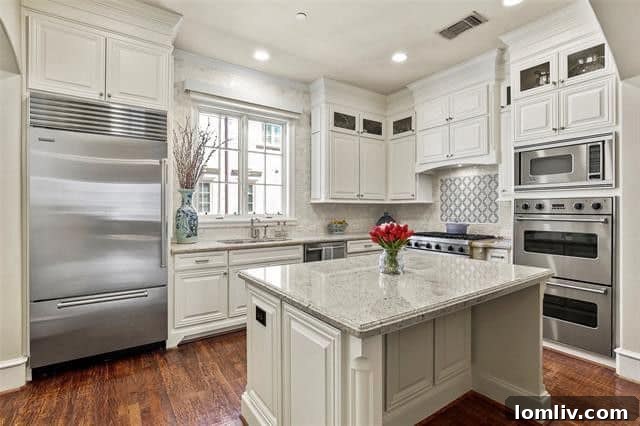 Elegant dining area with high ceilings and hardwood floors