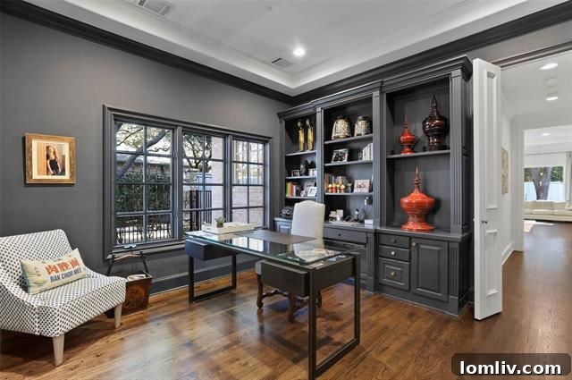 Productive Home Office in Deep Blue Hue