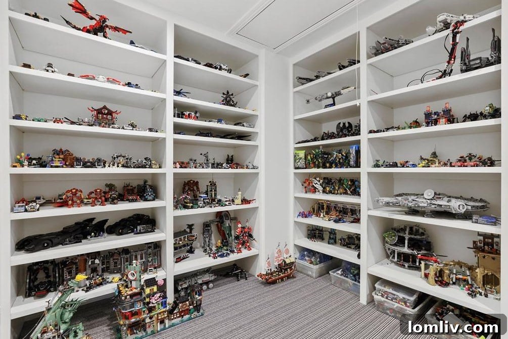 Versatile Secret Room with Custom Shelving for Storage or Hobbies