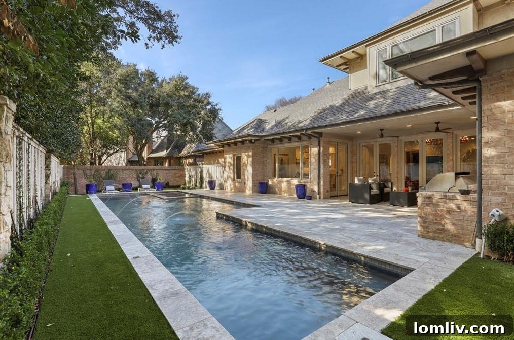 Resort-Style Backyard with Sparkling Pool, Spa, and Putting Green