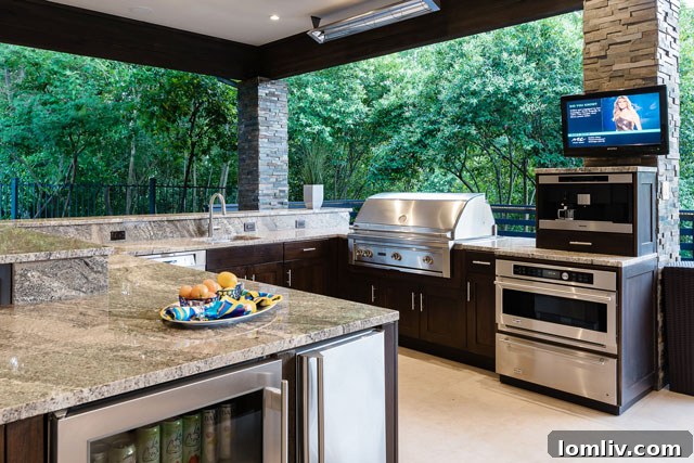 Deck Overlooking Creek and Lush Landscaping