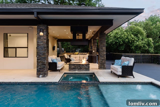 Outdoor Kitchen with Grill and Beverage Center