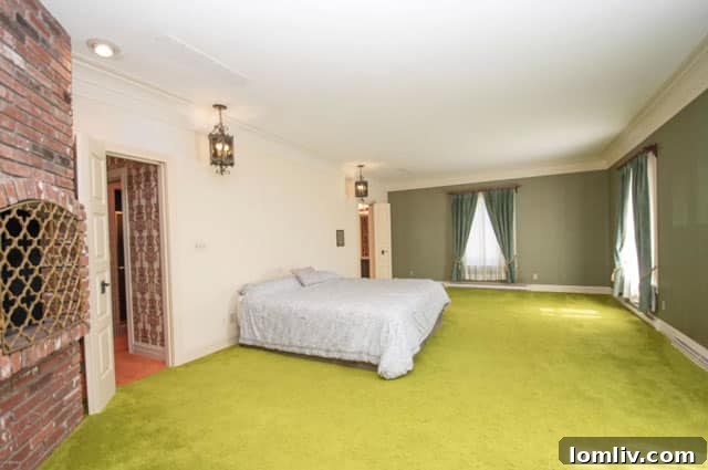 Spacious Master Bedroom with Retro Decor