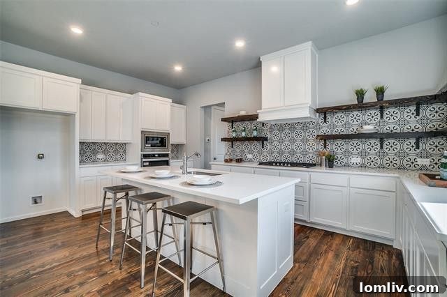 802 Blaylock interior - living room and kitchen
