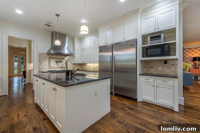 Spacious Kitchen Island and Seating Area