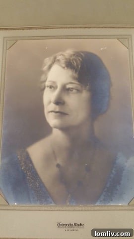 Portrait of Nellie Dooms, a notable figure in the women's suffrage movement.