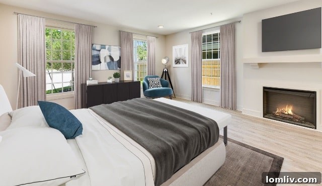A contemporary living space within one of the 1715 Enfield Road luxury condos, blending comfort with sophisticated aesthetics.