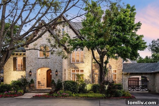 Stunning luxury home exterior in Dallas, showcasing elegant architecture and lush landscaping