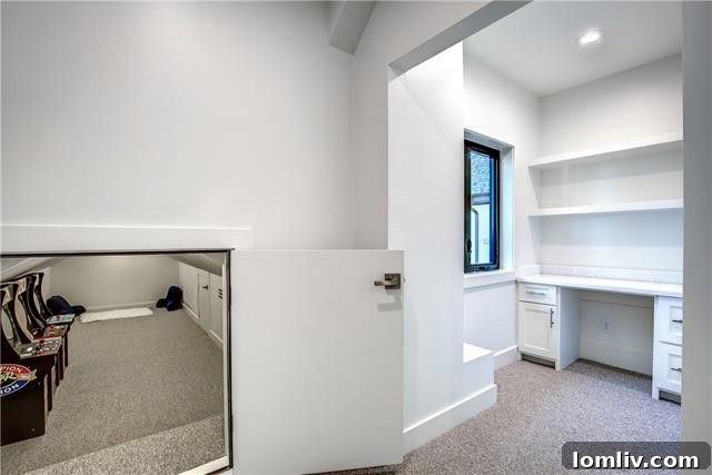 Kids Study Nook with Built-ins in Custom Home