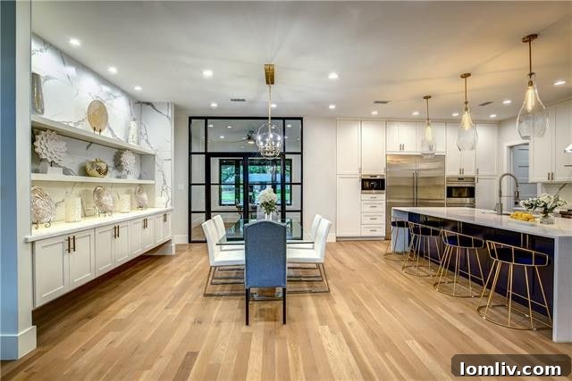 Glass Wall Home Office Preston Hollow Modern Interior