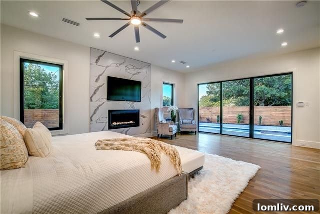 Master Bedroom with Pool Access - Preston Hollow Luxury Home