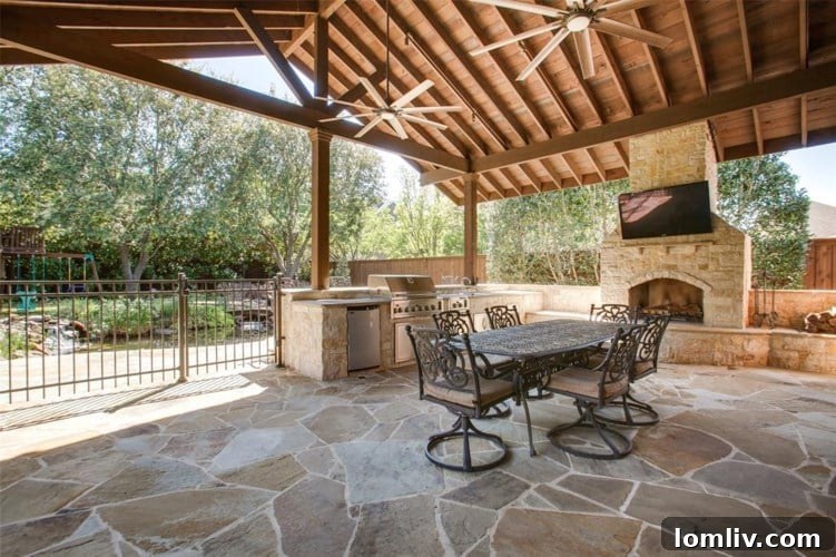 Masterfully Designed Oasis: Year-Round Splendor Awaits 5 Outdoor Kitchen and Patio - Entertainer's Dream Dallas
