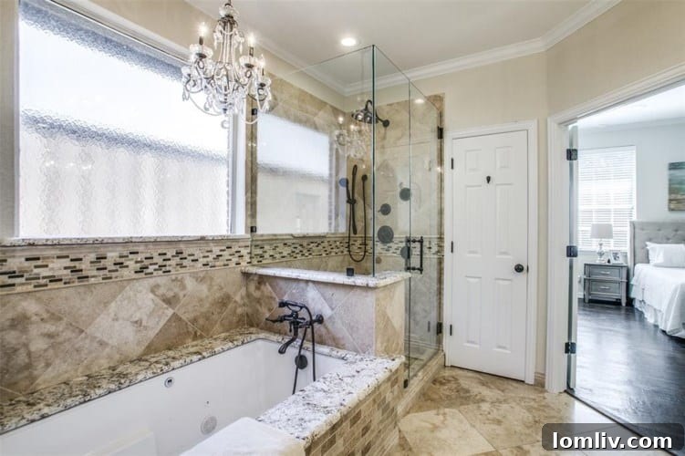 Masterfully Designed Oasis: Year-Round Splendor Awaits 8 Luxurious Master Bathroom - Jetted Tub Dallas