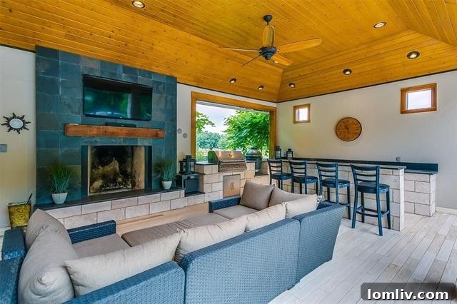 Expansive covered outdoor patio with ceiling fans and comfortable seating in Southlake