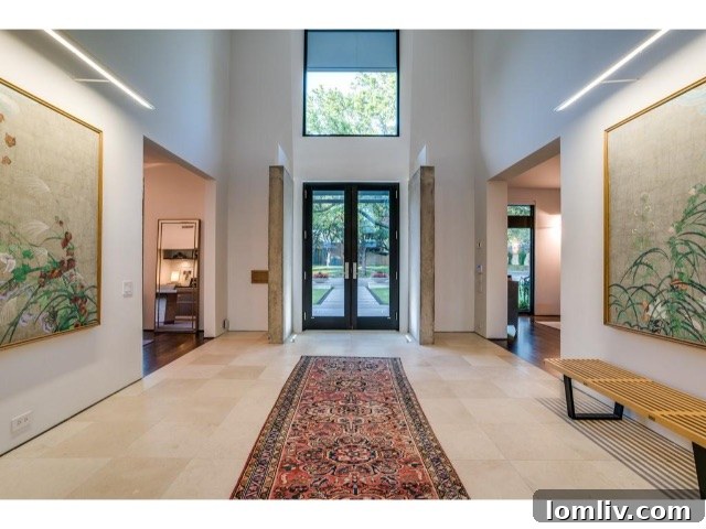 Architectural details of 3601 Euclid, reflecting Texas Modern design