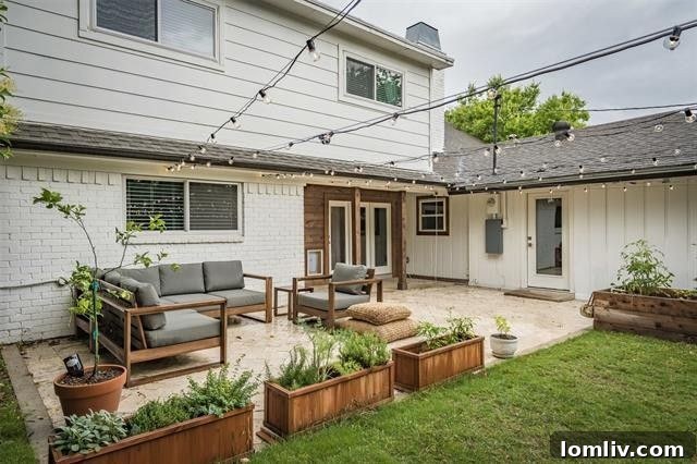 Expansive Patio and Custom Gardening Area in Dallas Home
