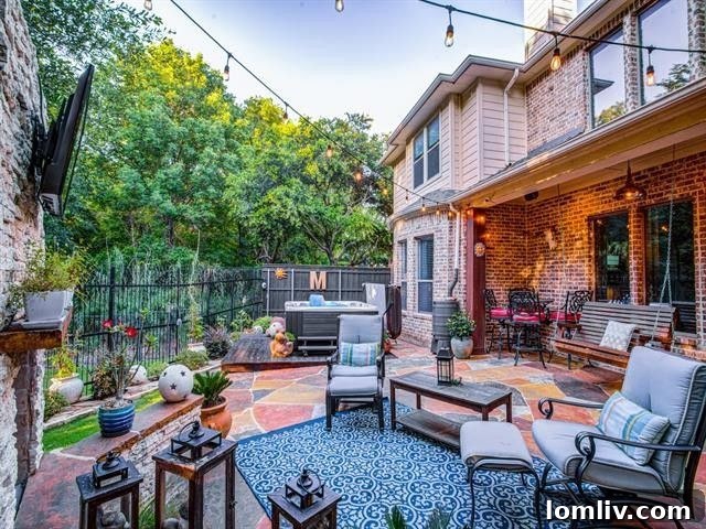 Inviting outdoor spa with a unique cool zone feature, perfect for year-round comfort at this luxurious Forest Hills residence