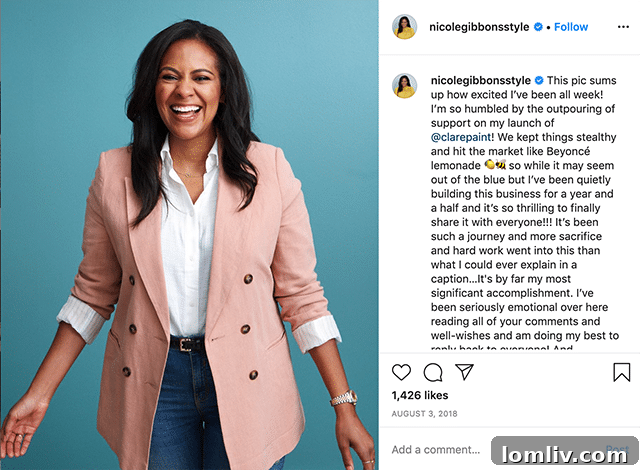 Instagram launch of new paint company, Clare