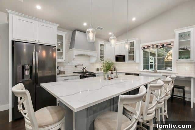 Stylish living room with an open floor plan, bright natural light, and modern furnishings.