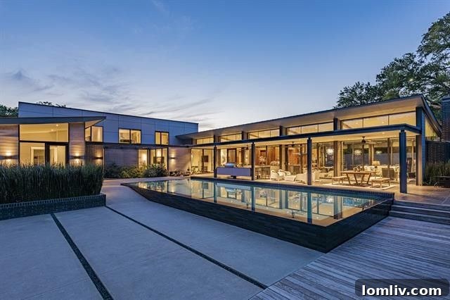 Signature Texas Modern: An AIA Dallas Tour Residence 4 Stunning exterior view of a modern Dallas home featuring clean lines
